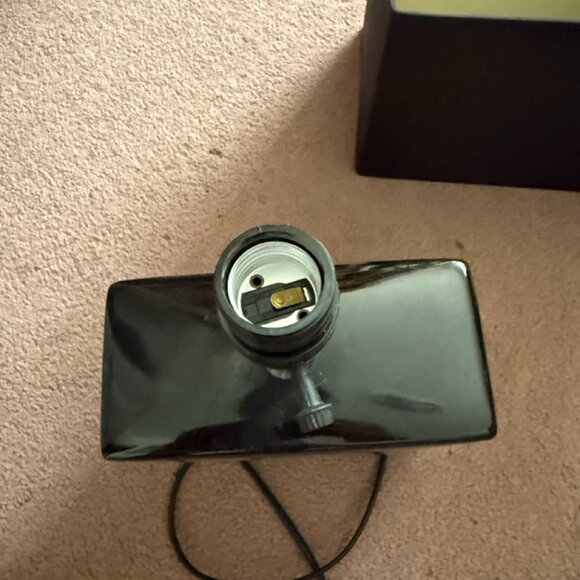 Black Ceramic & Fabric Table Lamp - Picture 3 of 6